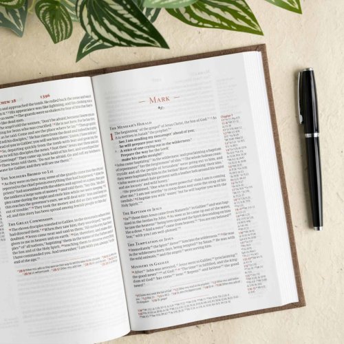 CSB Single-Column Personal Size Reference Bible, Brown Cloth Over Board
