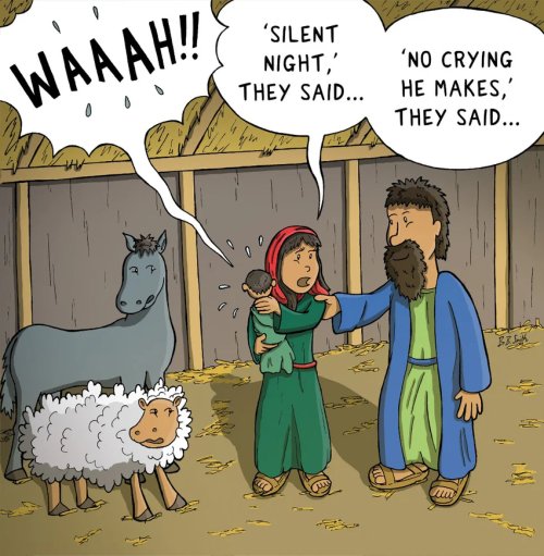 Not a Silent Night Christmas Card - Nutty Nativity