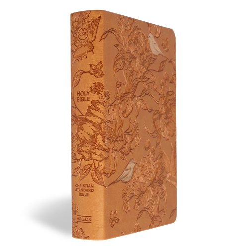 CSB Large Print Personal Size Reference Bible, Optimal Type, Digital Study Edition, Brown Floral LeatherTouch