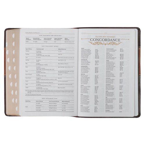 KJV Study Bible Faux Leather, Two-tone Brown with Thumb Index