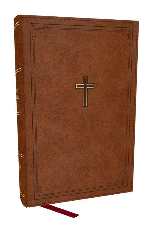 KJV Personal Size Large Print End-of-Verse Reference Bible, Brown Leathersoft, Red Letter, Comfort Print