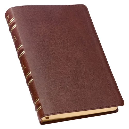KJV Bible Giant Print Full-size Full-grain Leather, Saddle Tan