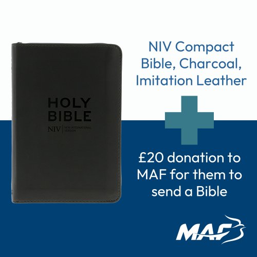 NIV Compact Bible, Charcoal, Imitation Leather and MAF Bible Donation