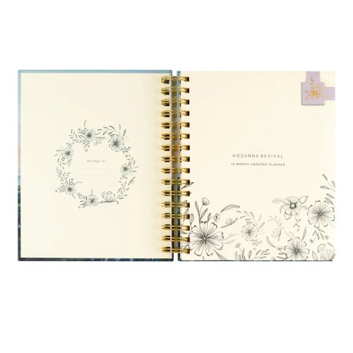 12-Month Undated Planner: Iceland Theme, Spiral
