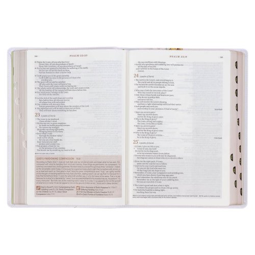 NLT, The Spiritual Growth Bible Faux Leather, Cream Floral Printed
