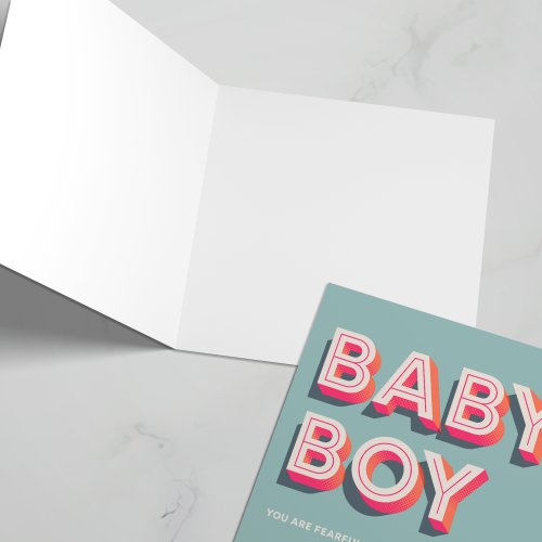 Baby boy greeting card with bible verse on cover