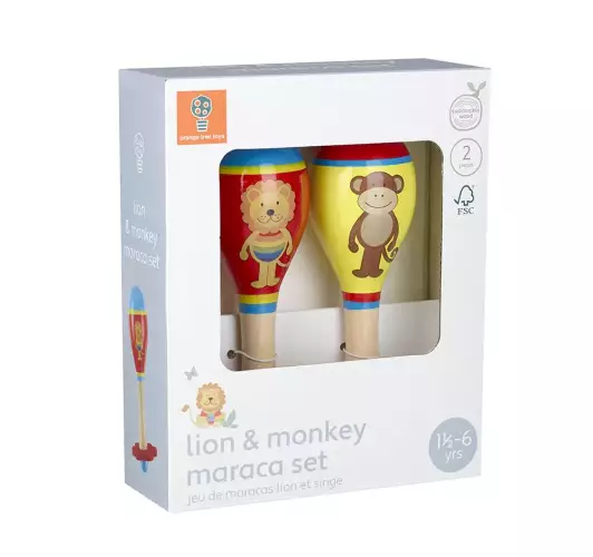 Lion & Monkey Maraca Set (FSC®)