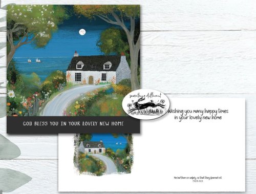 Moonlit Cottage New Home Card