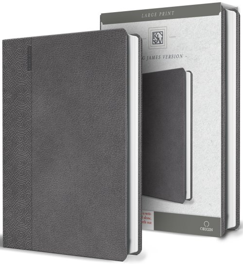 KJV Holy Bible, Large Print Handy, Gray Imitation Leather