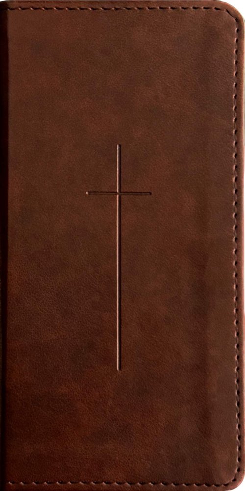 NLT Pocket Thinline Bible, Filament Enabled (LeatherLike, Brown Cross, Red Letter)