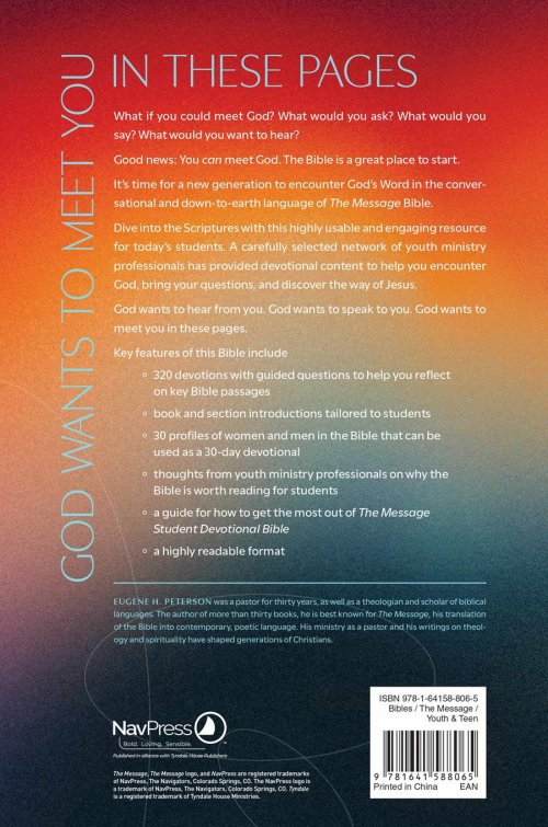 Message Student Devotional Bible (Leather-Look, Stone Gray)