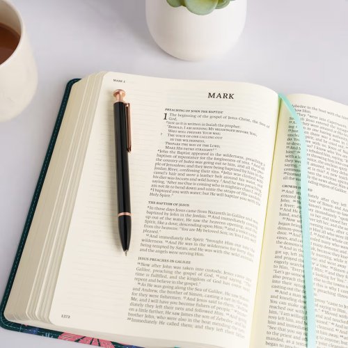 NASB Notetaking Bible, Large Print Edition, Teal Floral