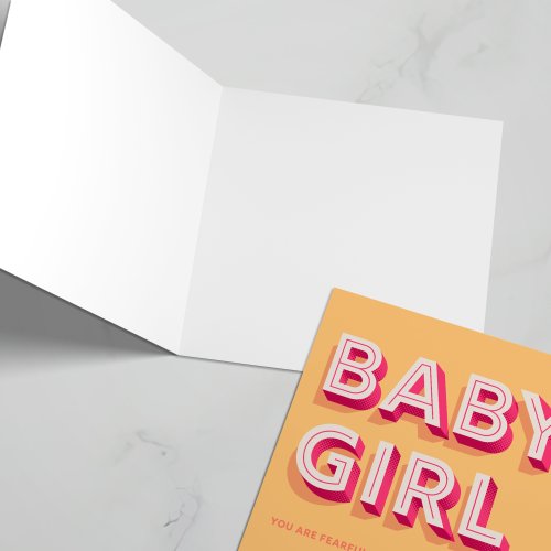 Baby girl greeting card with bible verse on cover