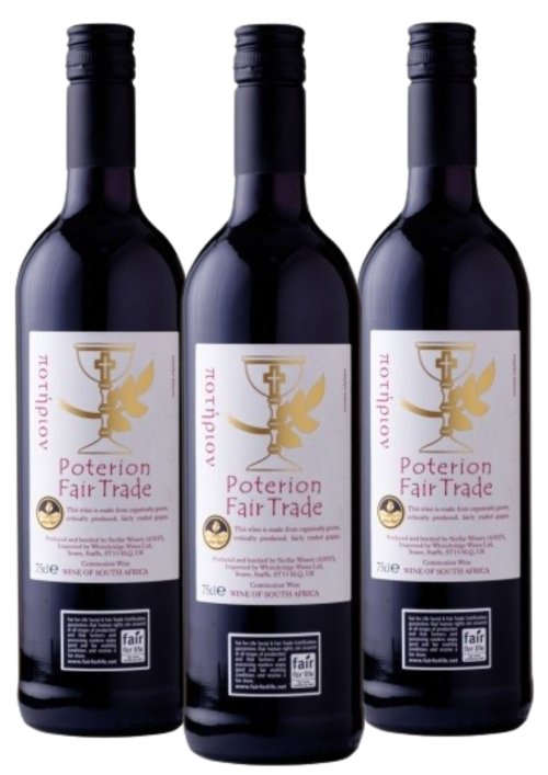 Pack of 3 Poterion Fair Trade Red Altar Wine