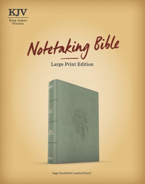 KJV Notetaking Bible, Large Print Edition, Sage Suedesoft