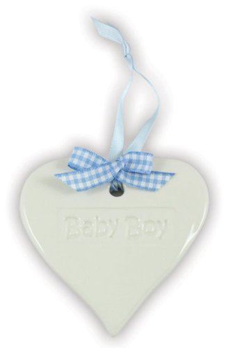 Baby Boy Ceramic Heart