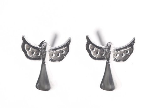 Emily Collection Sterling Silver Angel Stud Earrings (G1097)