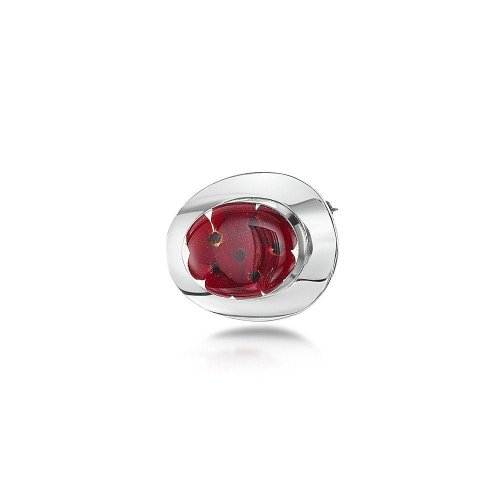 Sterling Silver Poppy Brooch(Lge Oval)**Pb02**