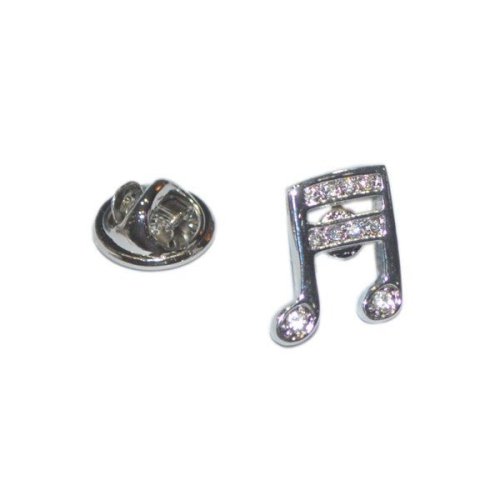 Crystal Encrusted Quaver Musical Note Lapel Pin Badge (X2Ajtp150)