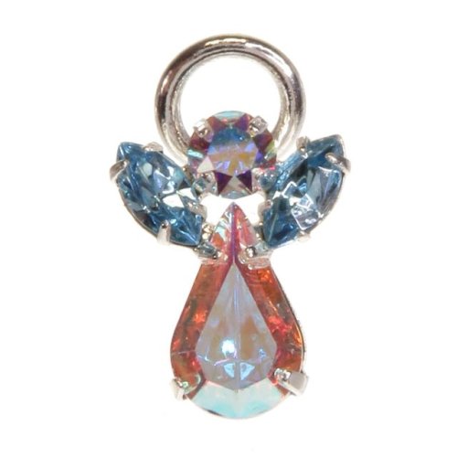 Crystal Guardian Angel Pin - Aquamarine (1080-AQ)