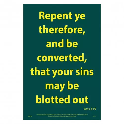 Waterproof Scripture Poster։ Repent ye therefore, and be converted