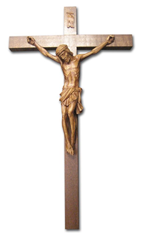 24 1/2" Wood Crucifix with Resin Corpus