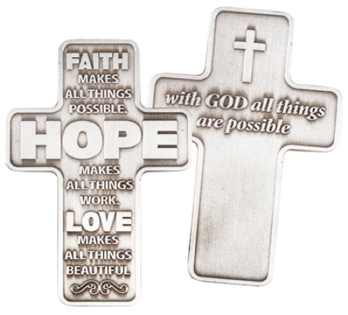 Faith, Hope, Love Metal Pocket Cross