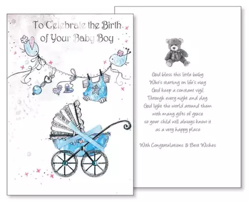 Baby Congratulations Card - Boy/3 Dimensional