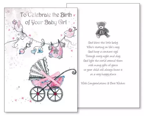 Baby Congratulations Card - Girl/3 Dimensional
