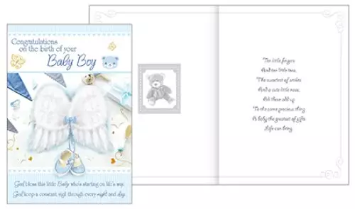 Card/Congratulations - Baby Boy with Insert