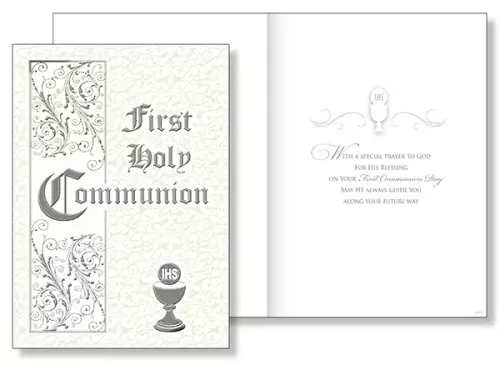 Symbolic Silver Foil Communion Card