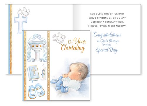 Baby Boy Christening Card