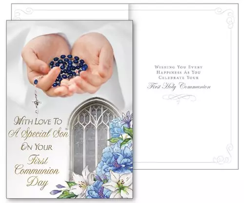 Son Communion Card with Insert