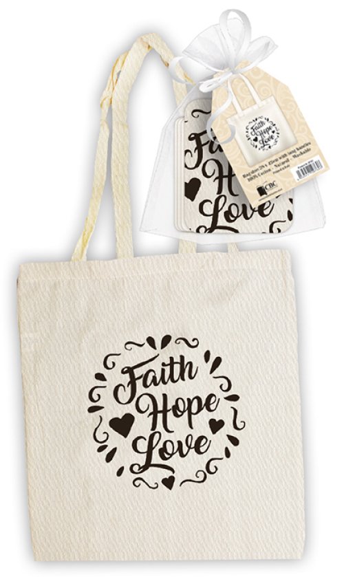 Faith, Hope and Love Cotton Shopping Bag