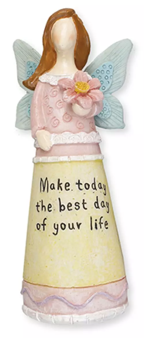 Resin 6 1/2 inch Message Angel/Best day...