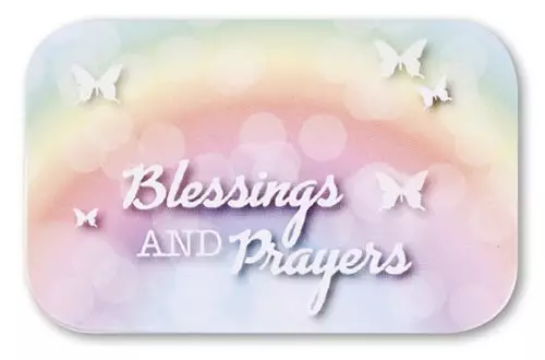 Blessings and Prayers Tin Prayer Box with Memo Pad and Pencil