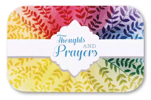 Leafy Thoughts and Prayers Tin Prayer Box with Memo Pad and Pencil