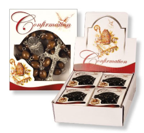 Confirmation Wood Rosary/Brown