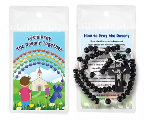 Wood Corded Rosary/Black