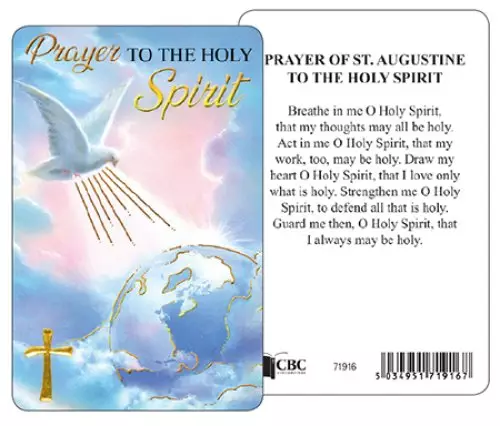 St Augustine Prayer Card/Prayer To The Holy Spirit