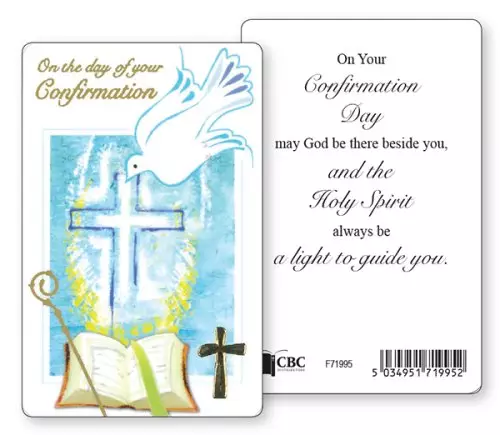 Colourful Confirmation Symbolic Prayer Card