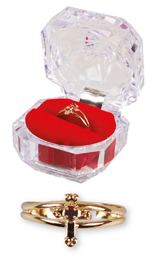 Gold Plated Cross Ring