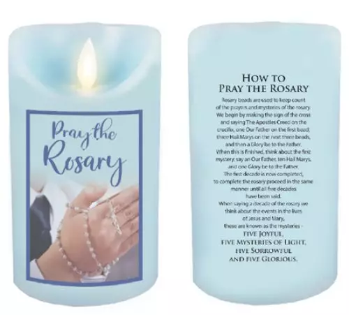 LED Candle/Scented Wax/Timer/Boy/Rosary