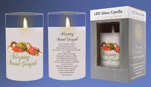 LED Candle/Glass Jar/Timer/Sleeping St.Joseph