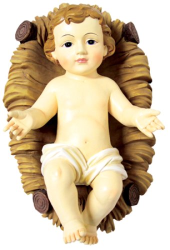 2 1/2" Resin Baby Jesus in Manger