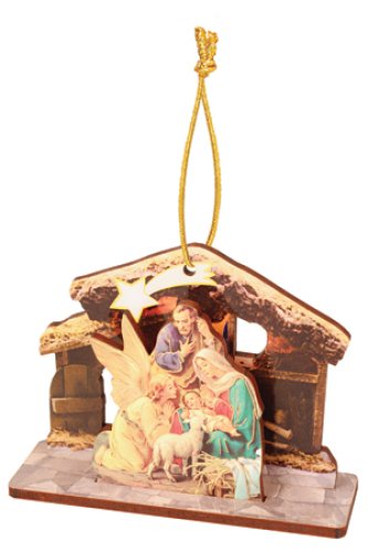 Wooden Nativity Christmas Tree Ornament
