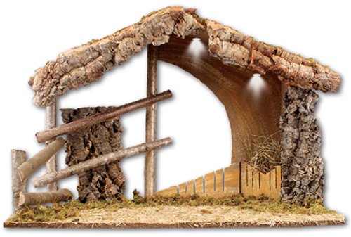 27.5" Wide Nativity Shed with LED Lights