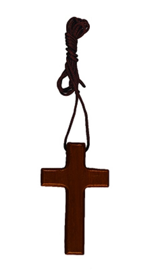 1 3/4" Wood Cross with Cord