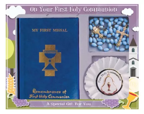Blue Symbolic Communion Gift Set