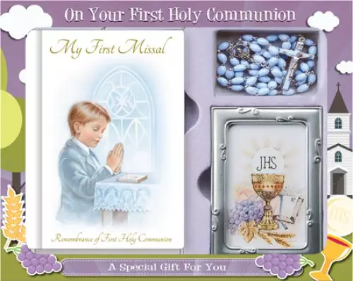 Boy's Communion Gift Set With Photo Frame